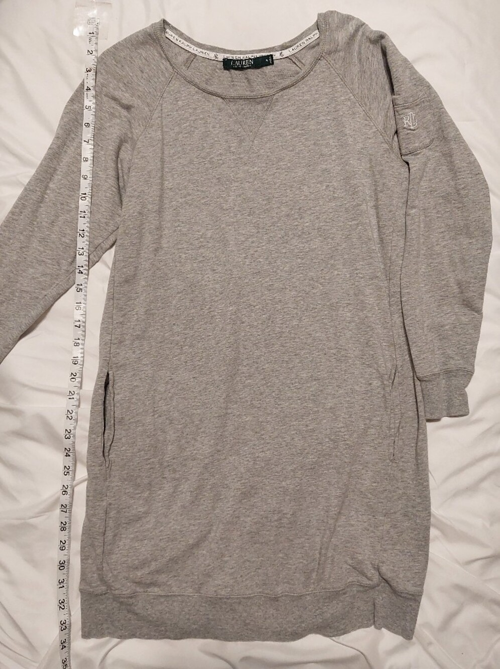 Lauren Ralph Lauren Heather Gray Long Sleeve Sweatshirt Dress/Tunic Size S